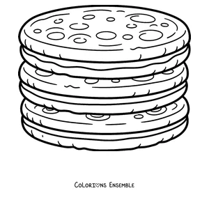 Coloriage d'une pile d'arepas