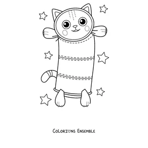 Coloriage de Pillow Cat, le chat dormeur