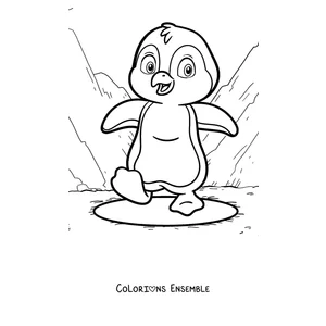 Coloriage d'un pingouin qui marche