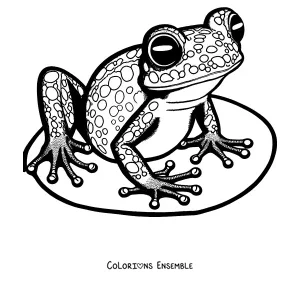 Coloriage d'une rainette au repos sur une branche
