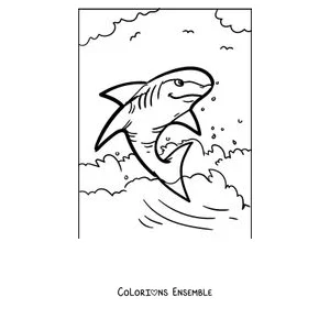 Coloriage d'un requin bondissant hors de l'eau