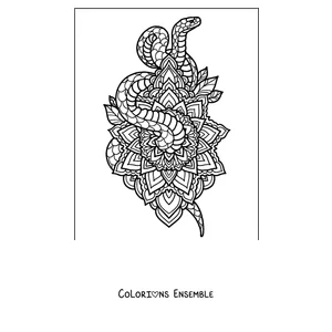 Coloriage d'un serpent avec un mandala