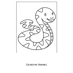 Coloriage d'un serpent simple et souriant