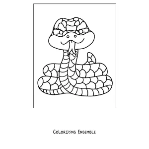 Coloriage d'un serpent souriant de dessin animé
