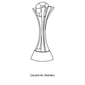 Coloriage du trophée de la Coupe du Monde des Clubs avec un ballon au sommet