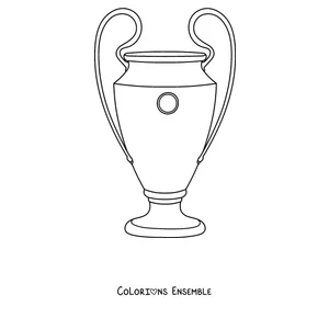 Coloriage du trophée de la Ligue des Champions avec de grandes anses