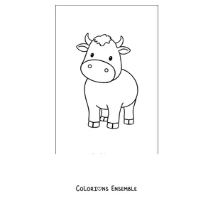 Coloriage de vache facile pour les petits